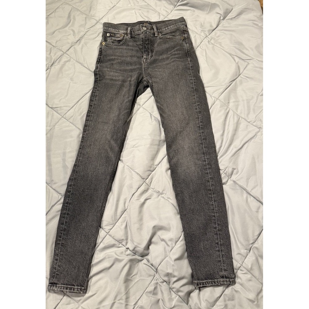 Polo Ralph Lauren Tompkins Skinny High Rise Ankle Gray Jeans Women's Size 25